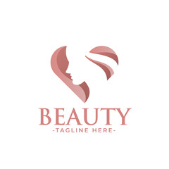 Natural pink love beauty woman feminine logo template
