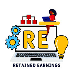 RE - Retained Earnings acronym. business concept background.  vector illustration concept with keywords and icons. lettering illustration with icons for web banner, flyer, landing 