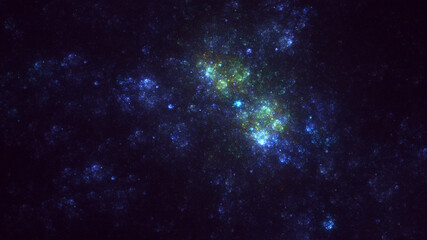 3D rendering abstract blue fractal light background