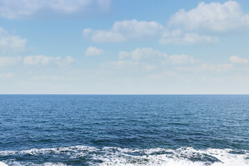 Picturesque view of sea and clear blue sky