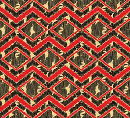 Scribble Style Textured Ikat Seamless Pattern Moroccan Abstract Design Perfect Stylish Trend Colors Natural Look