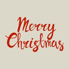 Christmas lettering for greeting cards and and posters. Merry Christmas. Hand drawn vector illustration