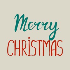 Christmas lettering for greeting cards and and posters. Merry Christmas. Hand drawn vector illustration