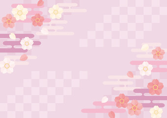 和風 シンプル 桜 花 イラスト 背景素材 ガーリー