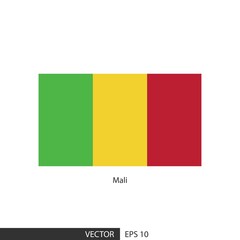 Obraz premium Mali square flag on white background and specify is vector eps10.