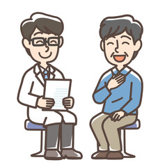 医師に話を聞く男性