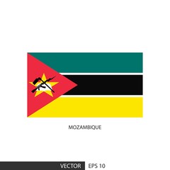 Mozambique square flag on white background and specify is vector eps10.
