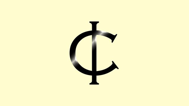 Shiny CENT symbol Animation in high resolution.