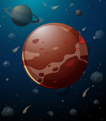 Fototapeta premium Mercury planet on space background