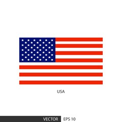 USA square flag on white background and specify is vector eps10.