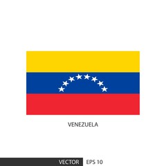 Venezuela square flag on white background and specify is vector eps10.
