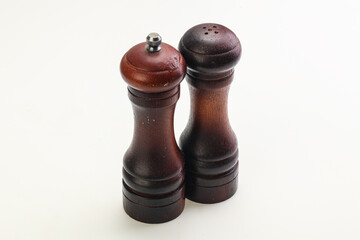Wooden pepper and salt mill