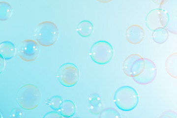 Beautiful Transparent Colorful Soap Bubbles Background