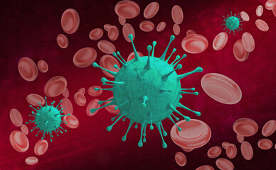 3d virus corona blood cell