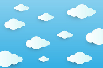 White cloud background in sky. vector illustration