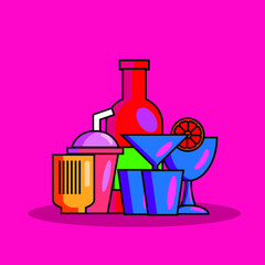 Cartoon Elemnet Illustration Of  Drink