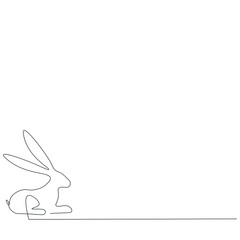Easter bunny line draw vector illustration