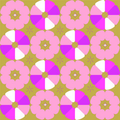 Round-form.Seamless pattern.Image on white and color background.