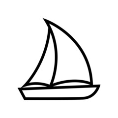 Boat line icon, sailboat vector logo isolated on white background