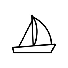 Boat line icon, sailboat vector logo isolated on white background