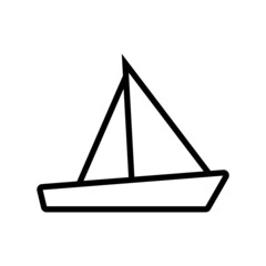 Boat line icon, sailboat vector logo isolated on white background
