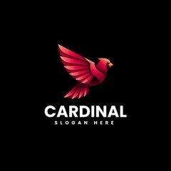 Vector Logo Illustration Cardinal Gradient Colorful Style.