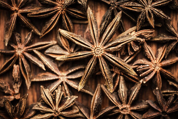 close up of anise stars