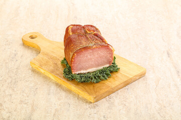 Delicous pork cured meat isolated
