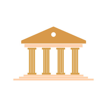 recommend clip art: Greek temple. Icon of roman parthenon. Ancient building with columns color editable