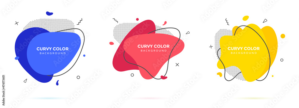Poster modern liquid irregular amoeba blob shape abstract elements graphic flat style design fluid vector i