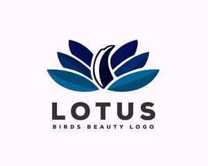 abstract bird lotus tulip blossom logo icon symbol template design illustration