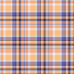 Plaid seamless pattern. Vector background of textile ornament. Flat fabric design.