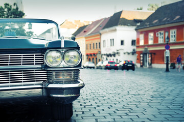 Vintage car on the street of old city