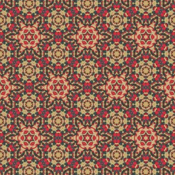 Traditional mixed Embroidery design concept. Antique illustration art for website, user interface theme. Interior decoration idea. Abstract pattern for the carpet background
