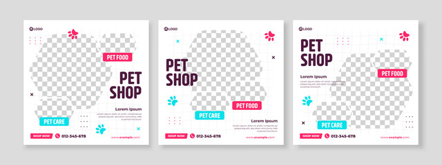 pet shop banner social media pack template premium