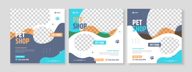 pet shop banner social media pack template premium