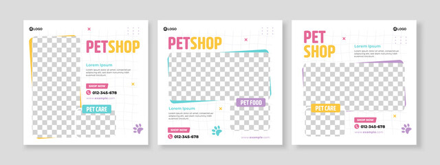 pet shop banner social media pack template premium