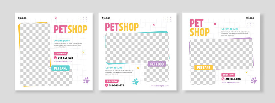 pet shop banner social media pack template premium