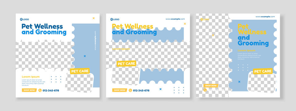 pet shop banner social media pack template premium