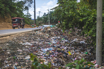 Roadside trash in Ukhia, Teknaf, Bangladesh