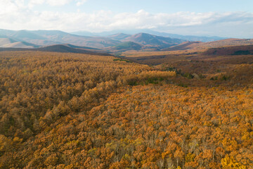 晩秋の蓼科高原　空撮　【長野県茅野市】
