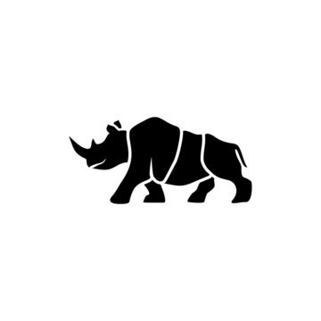 rhino silhouette creative logo design