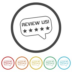 Review icon isolated on white background, color set