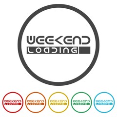 Weekend Loading Concept Isolated on a White Background, color set