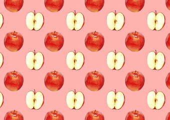 シンプルでかわいい林檎の壁紙パターン02(Simple and cute apple wallpaper pattern.02)