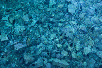 Clean water and bottom of sea. Natural background or texture.
