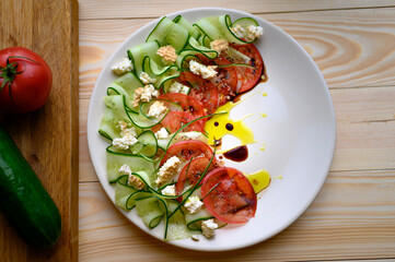salad with tomatoes and cucumbers