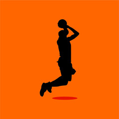 Fototapeta na wymiar Silhouette of a player basketball vector image