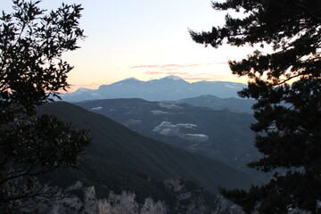 Tramonto in montagna 