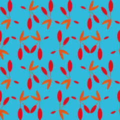 Fototapeta na wymiar Colorful rosehip seamless repeat pattern print background